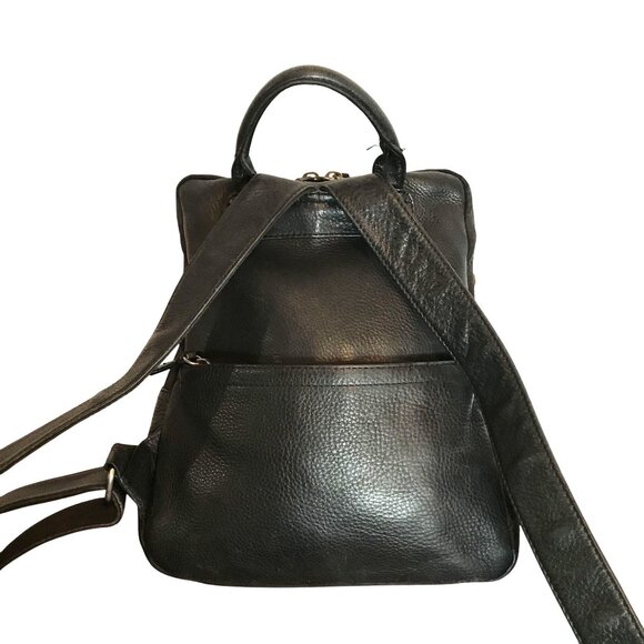 Fossil Black Leather Womens Backpack With Adjustable Straps - Picture 2 of 12